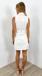ZHANE DENIM DRESS - WHITE