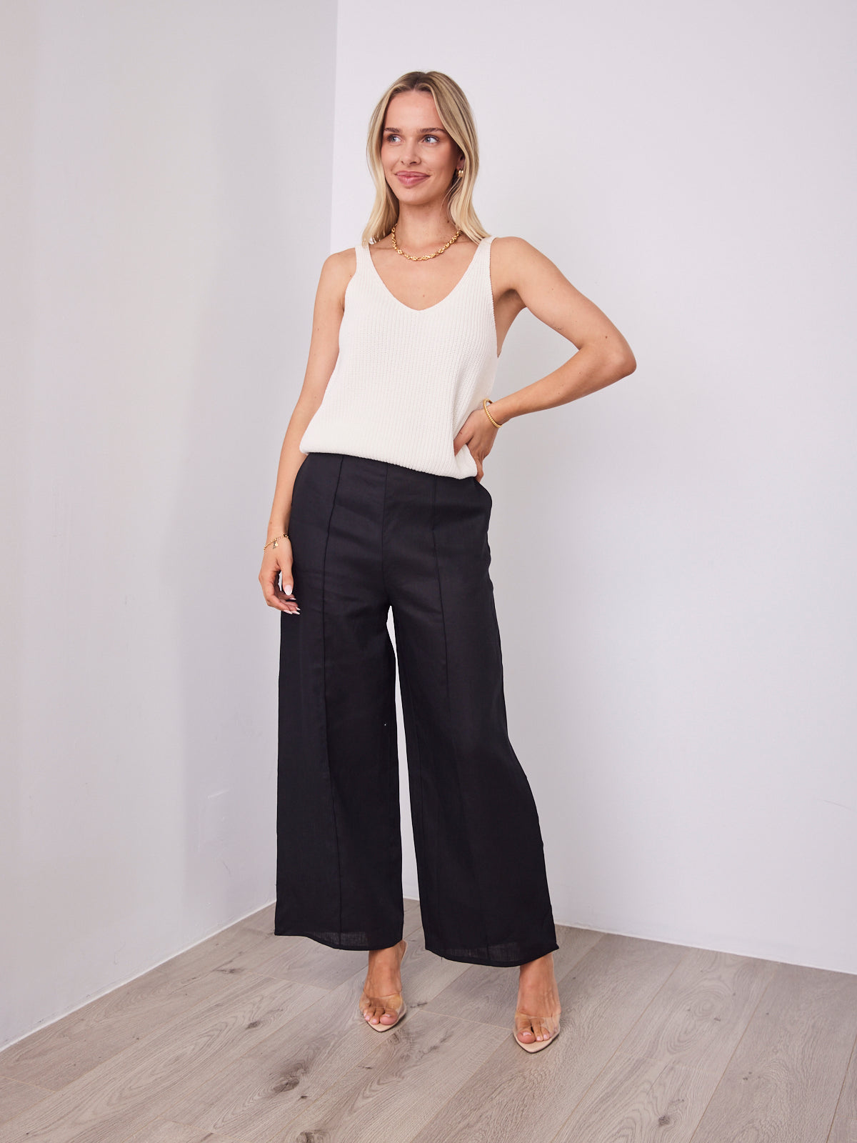 BAKER LINEN PANT - BLACK