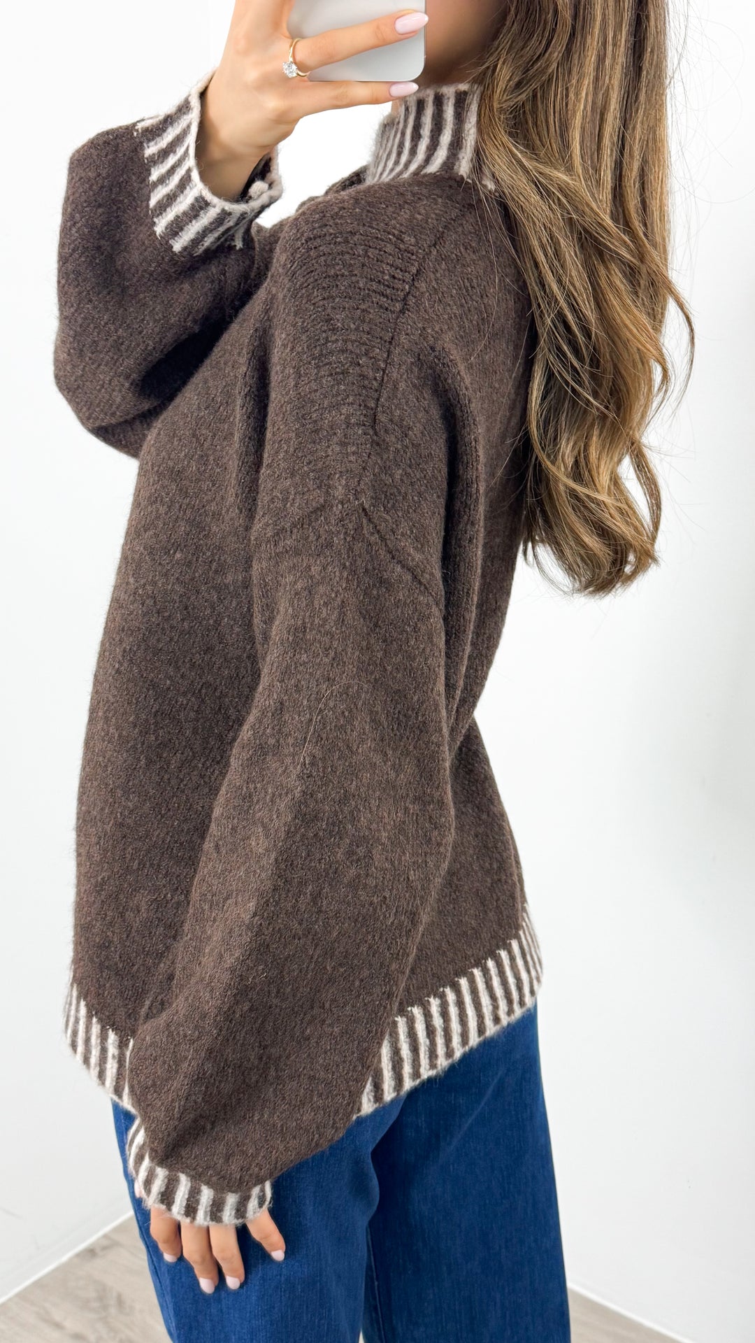 BESSIE STITCH KNIT - CHOCOLATE