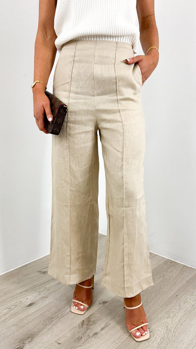 BAKER LINEN PANT - BEIGE