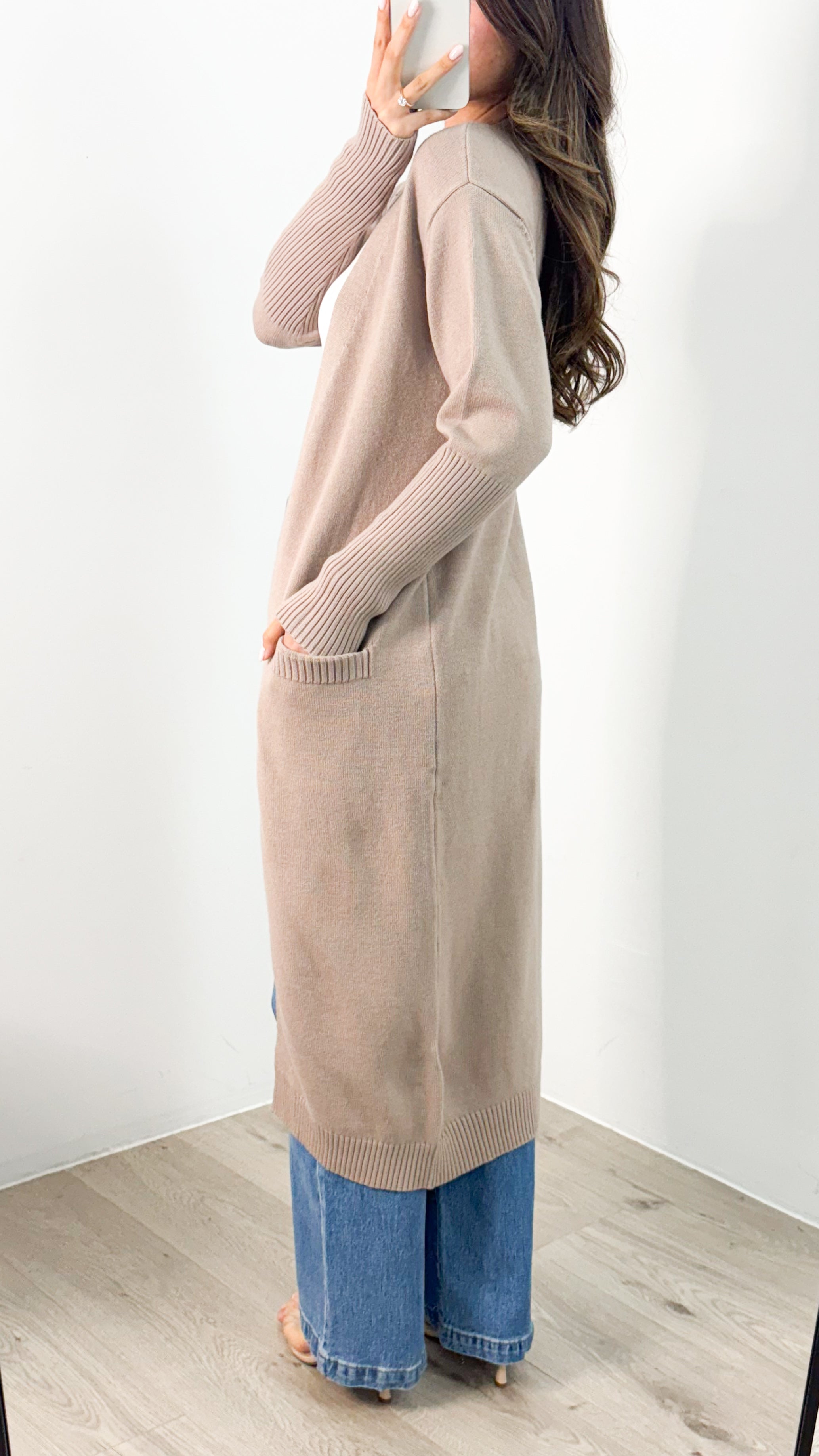 MAXWELL LONG CARDI - BEIGE
