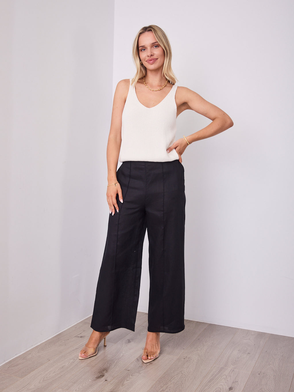 BAKER LINEN PANT - BLACK