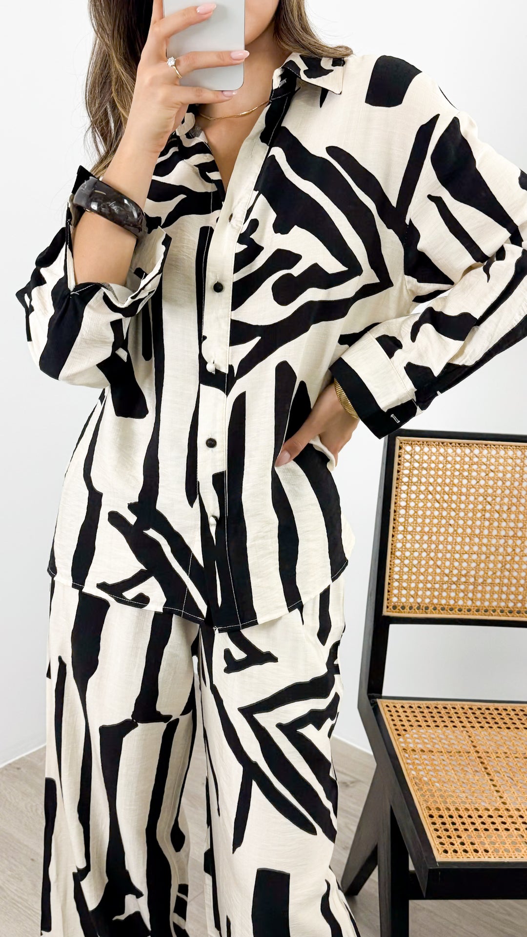 OWENS SHIRT - BEIGE/BLACK