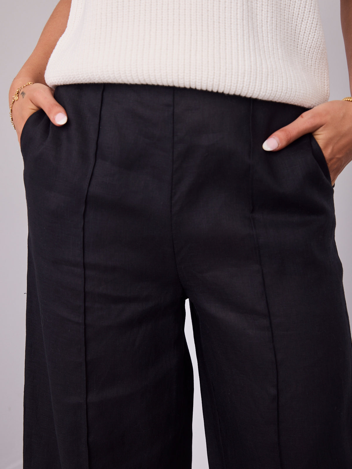 BAKER LINEN PANT - BLACK