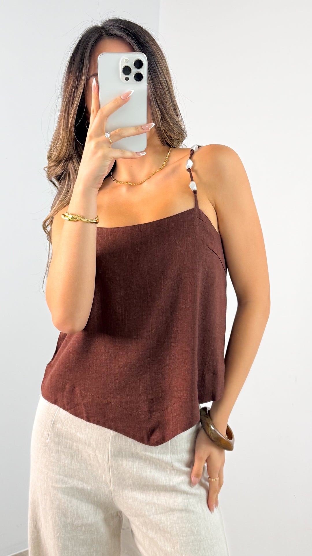 PORTELLI TOP - CHOCOLATE