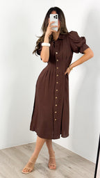 CASSANDRA DRESS - CHOCOLATE