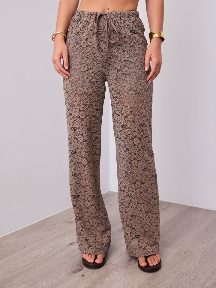 AZURA LACE PANTS - MOCHA