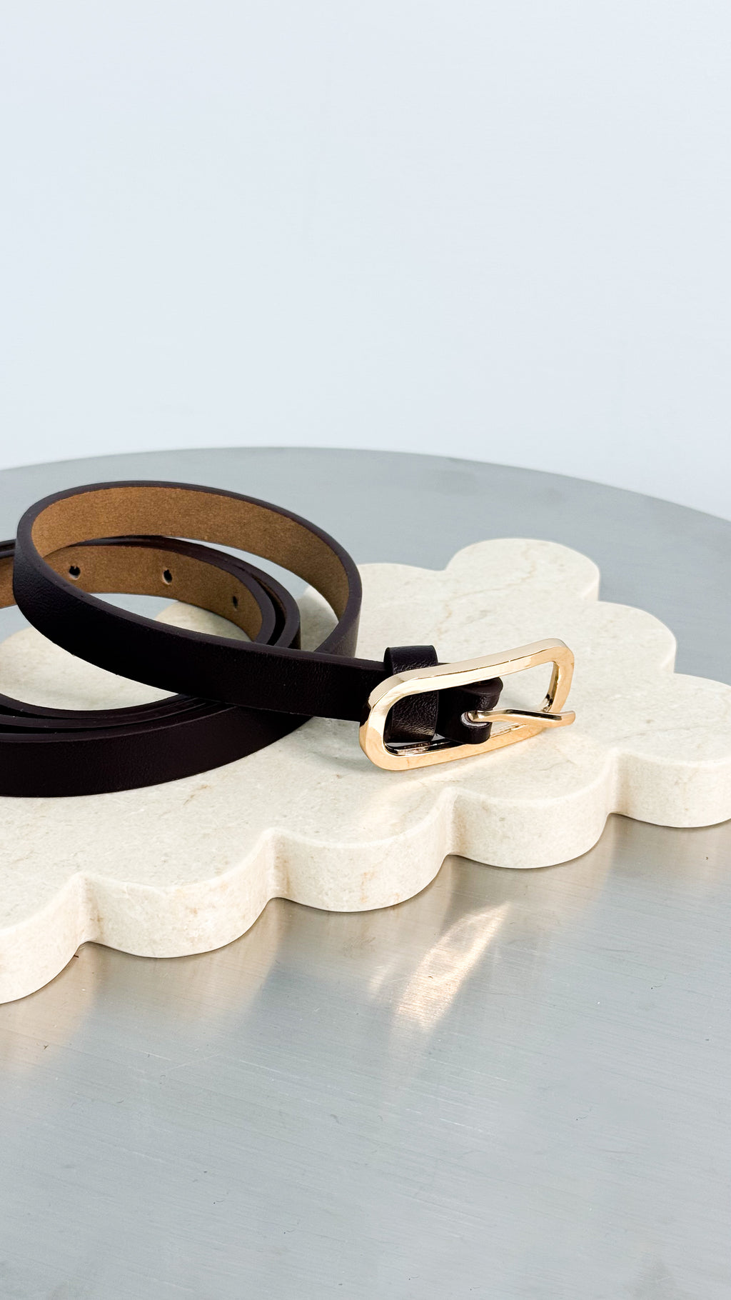 GIGI THIN BELT - CHOCOLATE