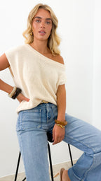 BETHENNY KNIT TOP - OFF WHITE