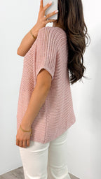 THEA KNIT TOP - PINK