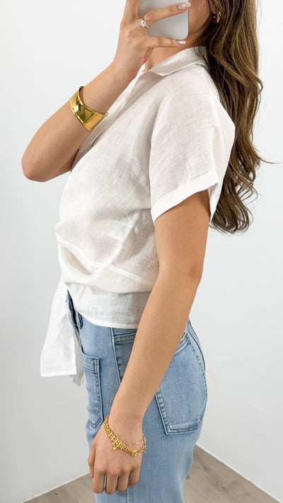 COMO LINEN SHIRT - WHITE