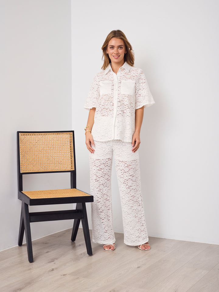 AZURA LACE PANTS - WHITE