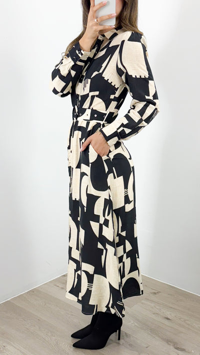 ARTE DRESS - BLACK + BEIGE