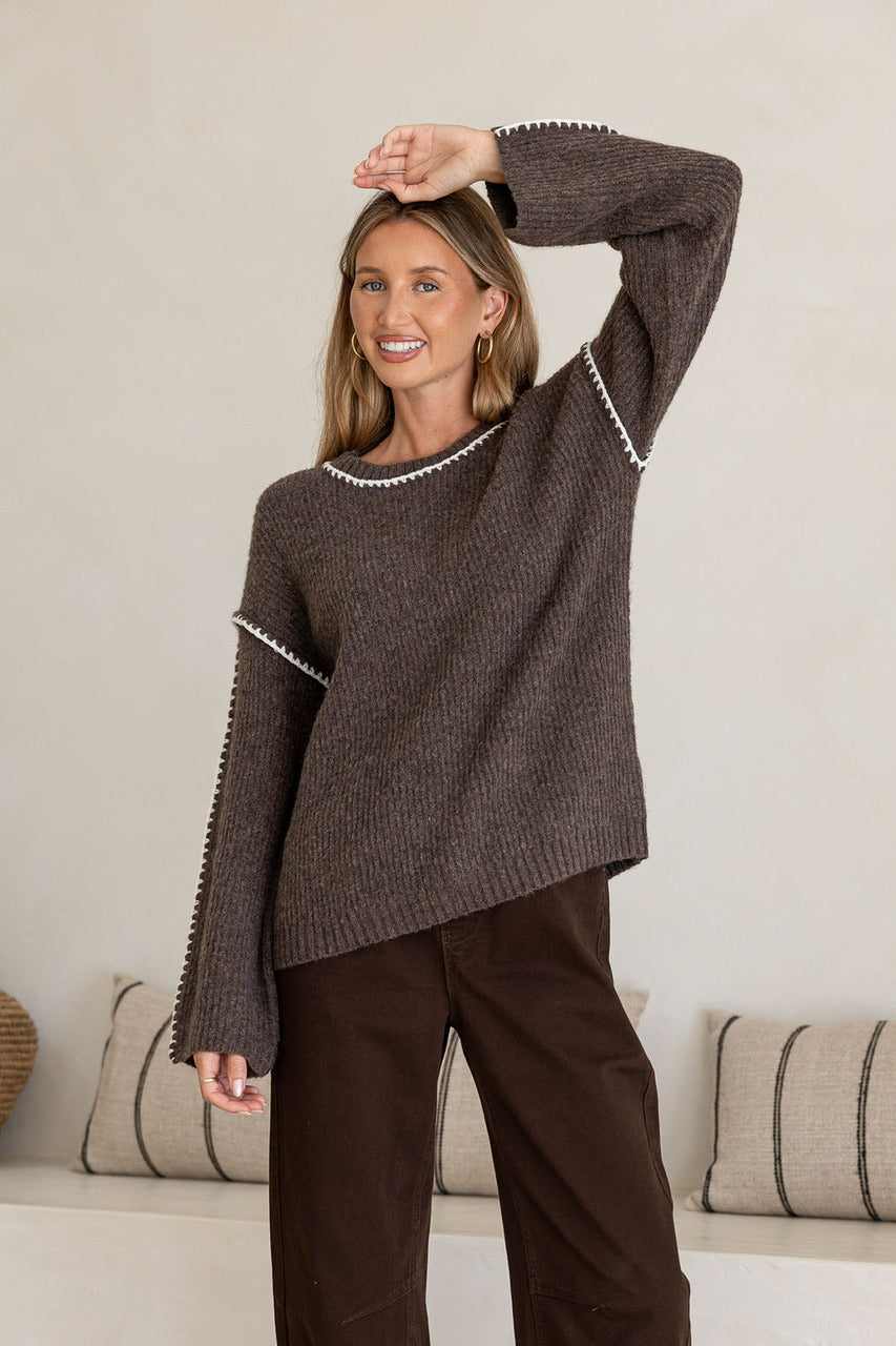 BELINDA KNIT - CHOCOLATE