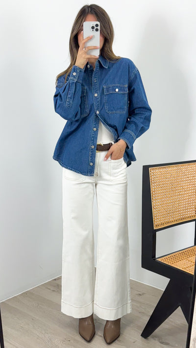 ROWE DENIM SHIRT - DARK DENIM