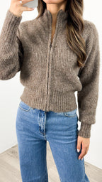 NOAH ZIP KNIT - LATTE