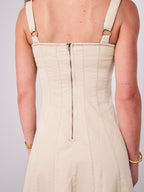 EVE DENIM DRESS - BEIGE