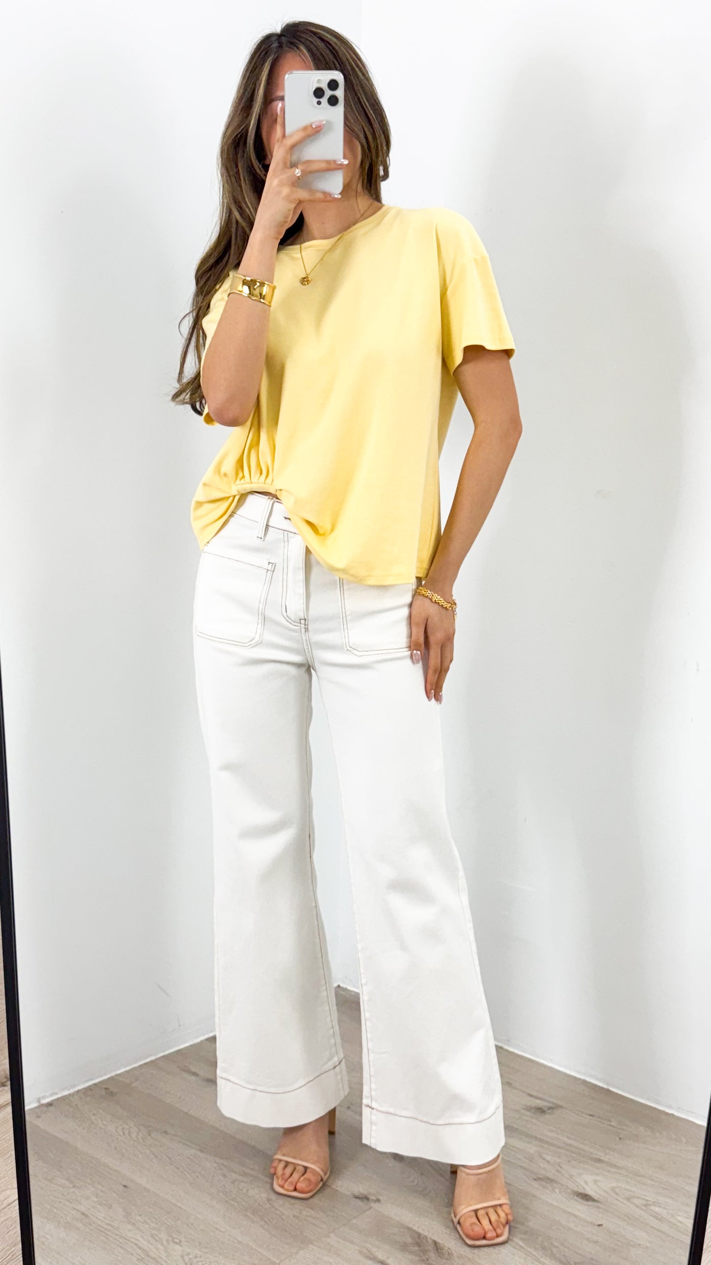 ESTHER EASY TUCK TEE - LEMON