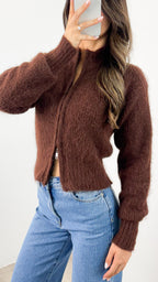 NOAH ZIP KNIT - CHOCOLATE