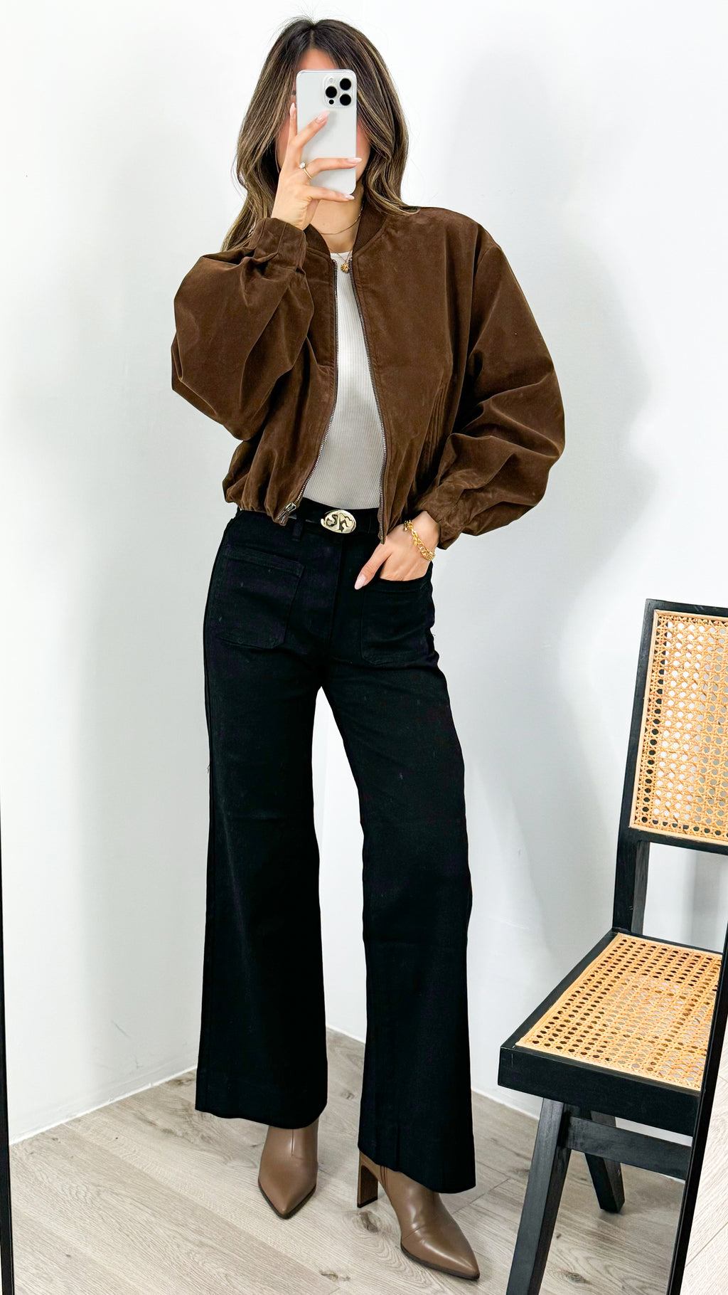 VANCE BOMBER JACKET - CHOCOLATE