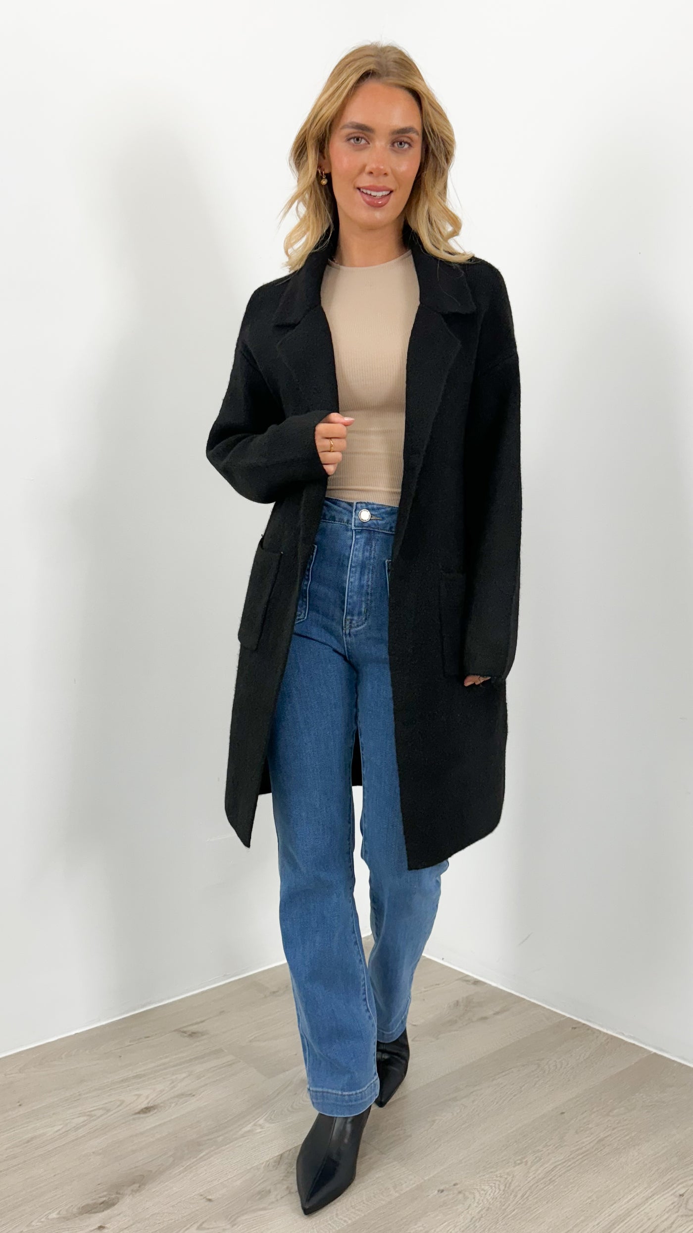 ZEETA COATIGAN - BLACK