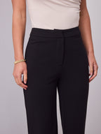 DALTON STRETCH JERSEY HIGH WAISTED STRAIGHT LEG PANT - BLACK