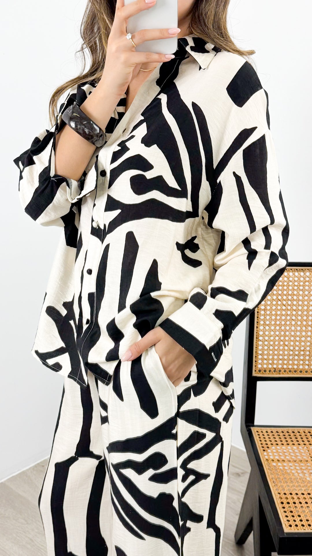 OWENS SHIRT - BEIGE/BLACK