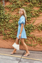 KRISTEN DENIM DRESS - BLUE