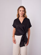 COMO LINEN SHIRT - BLACK