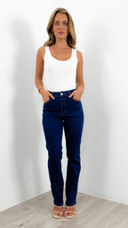 CARLTON STRETCH STRAIGHT LEG JEAN - NAVY