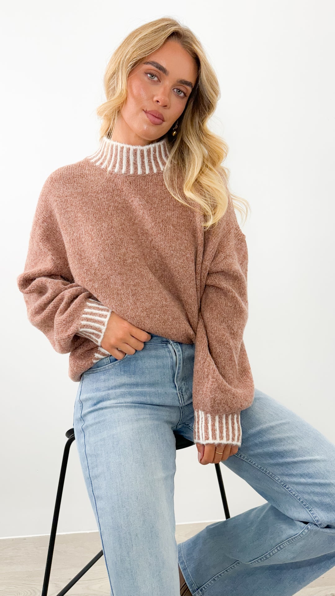 BESSIE STITCH KNIT - CINNAMON