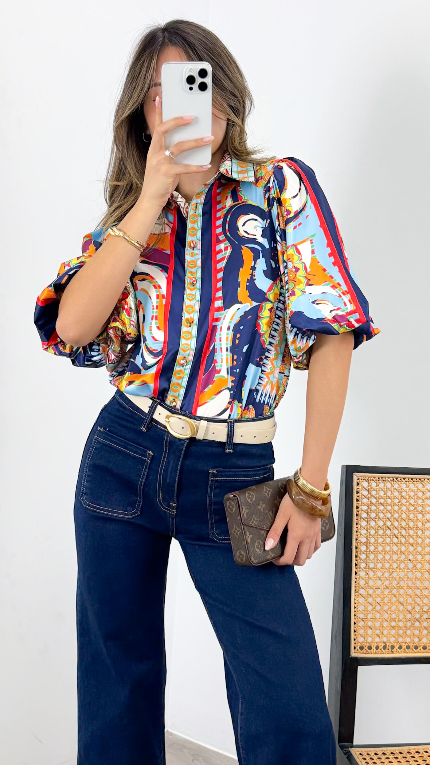 SICILY BLOUSE - NAVY