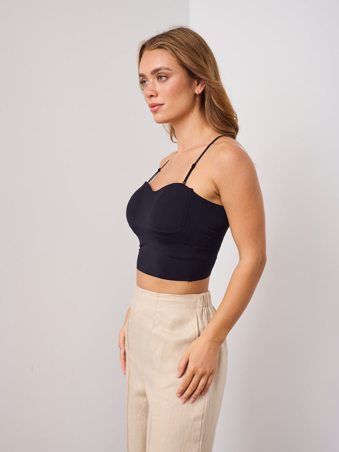 BRA SINGLET TOP - BLACK