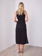 PAROS LINEN DRESS - BLACK