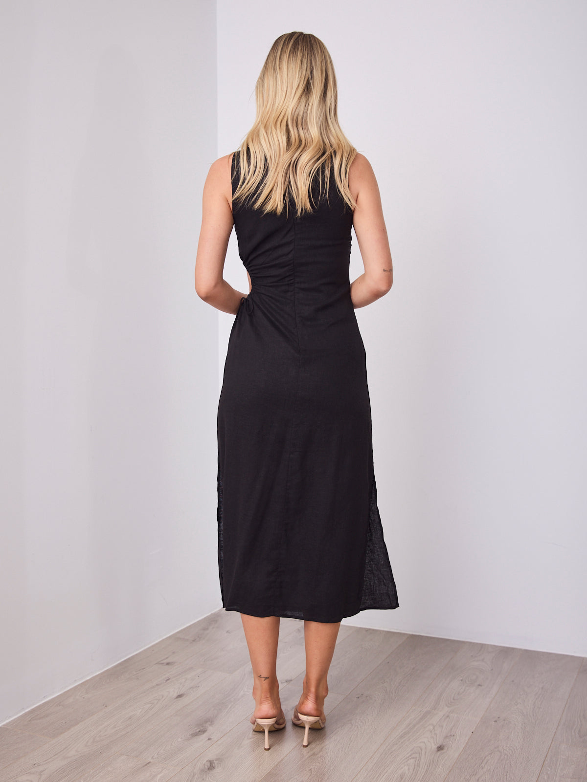PAROS LINEN DRESS - BLACK