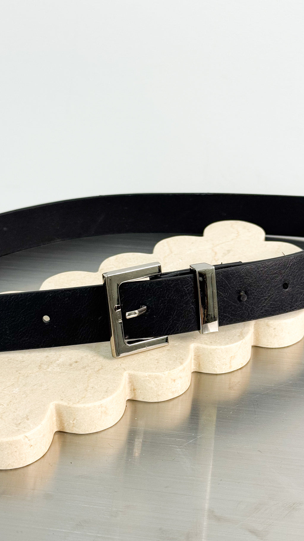 HALF SQUARE BASIC BELT - SILVER