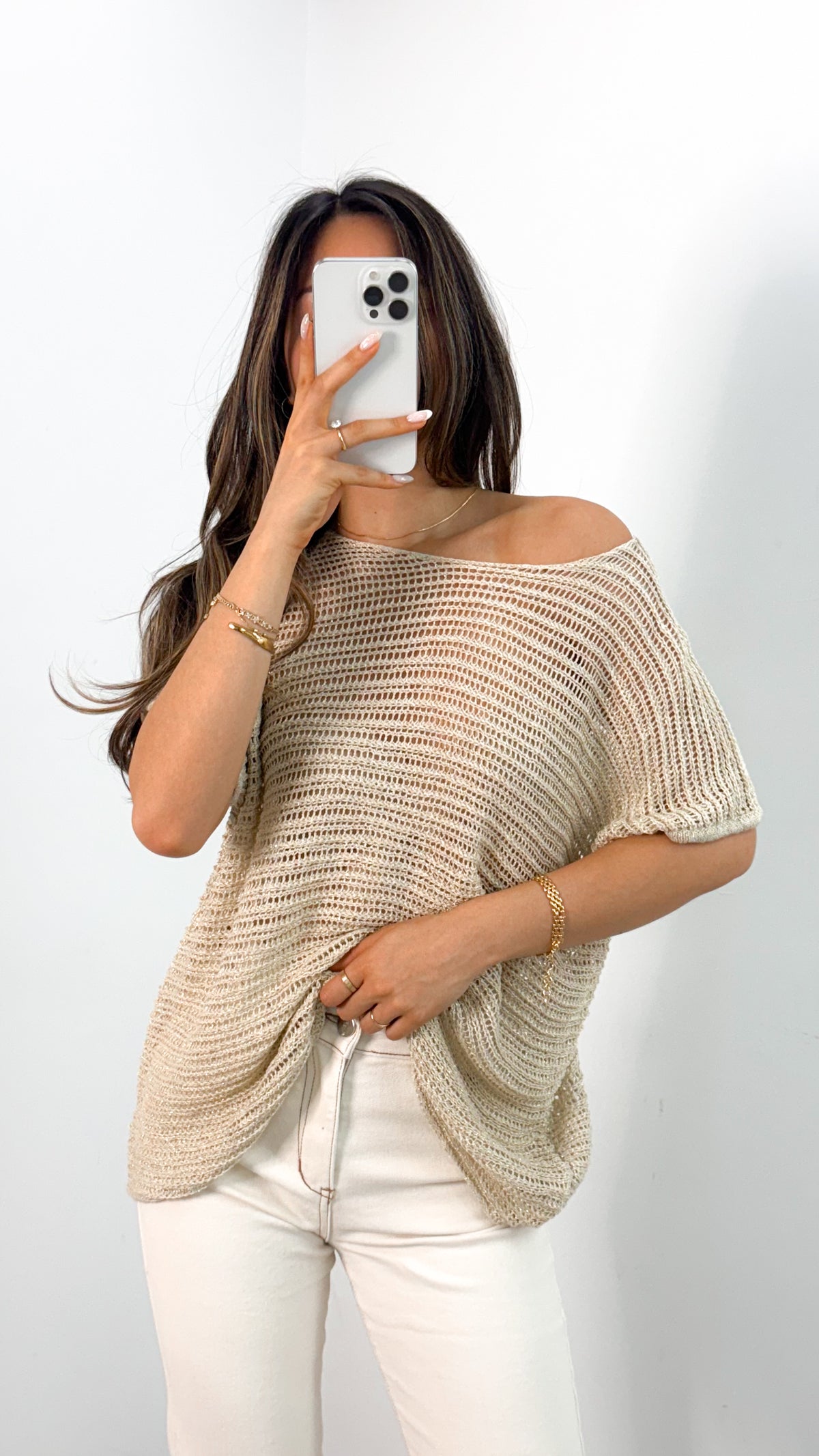 THEA KNIT TOP - BEIGE