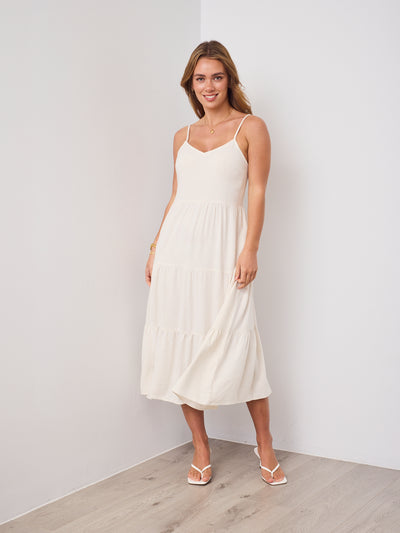 ARIN LINEN DRESS - STONE