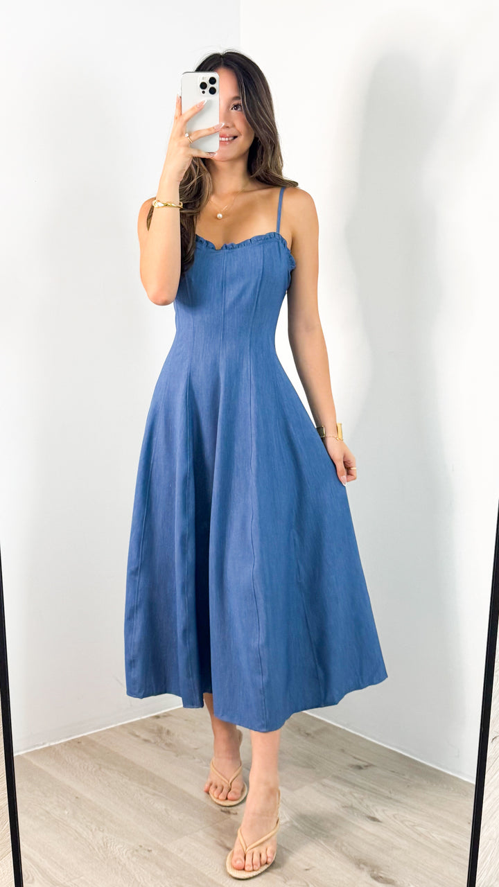 RAINA DENIM MAXI - BLUE