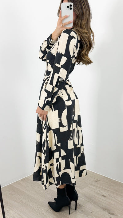 ARTE DRESS - BLACK + BEIGE
