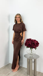 CARLITA DRESS - CHOCOLATE