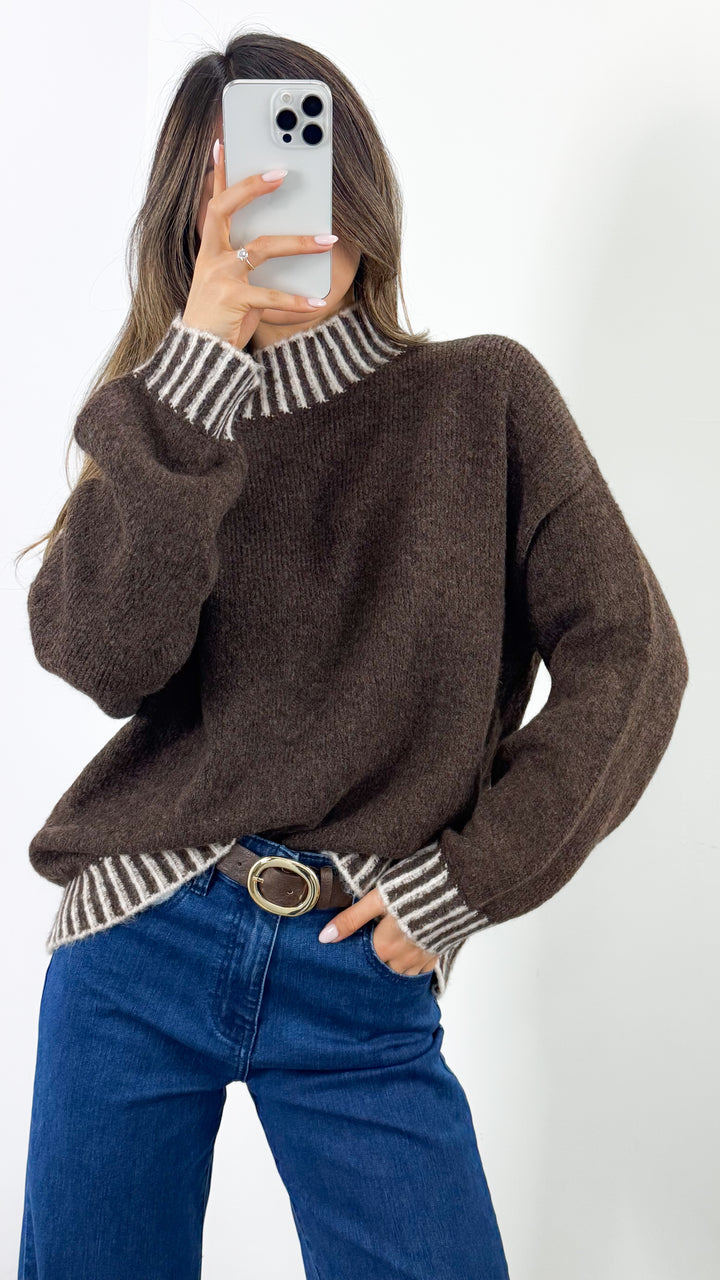 BESSIE STITCH KNIT - CHOCOLATE