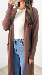 MAXWELL LONG CARDI - CHOCOLATE