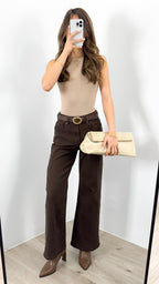 TEXAS STRETCH JEAN - CHOCOLATE BROWN (size down)