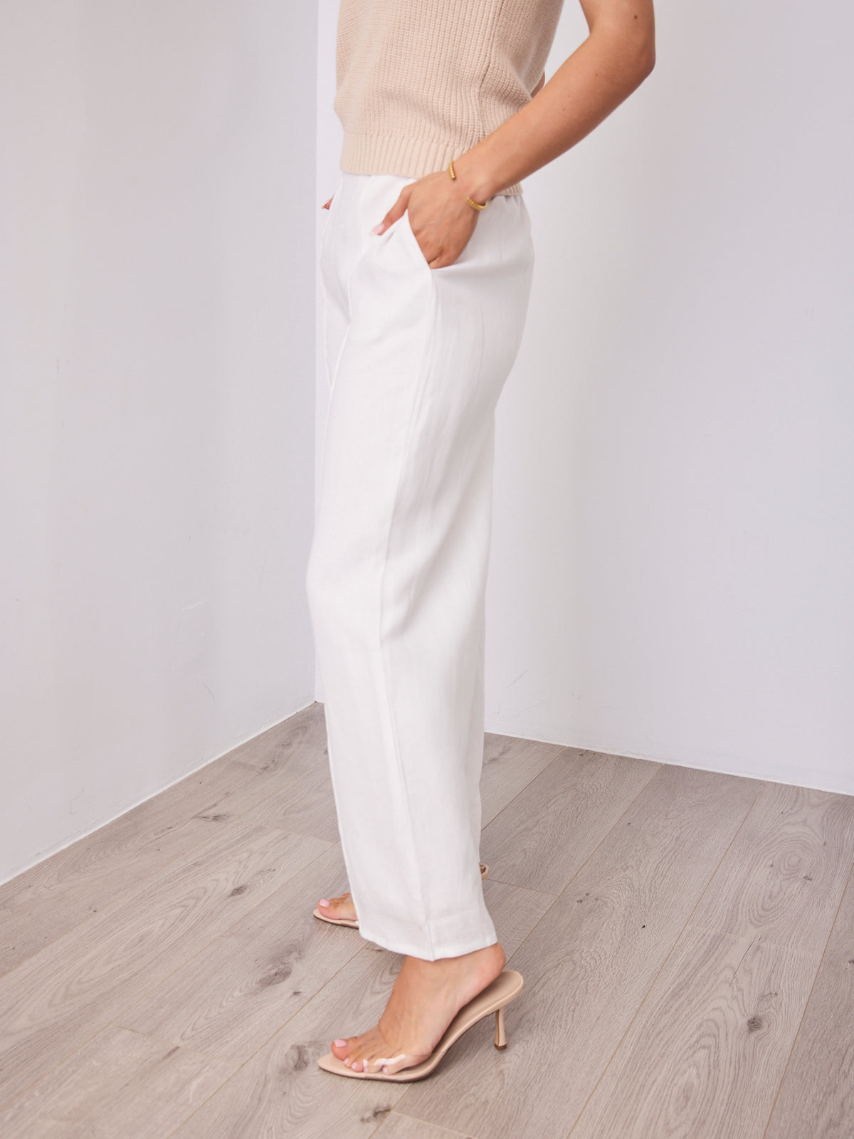 BAKER LINEN PANT - WHITE