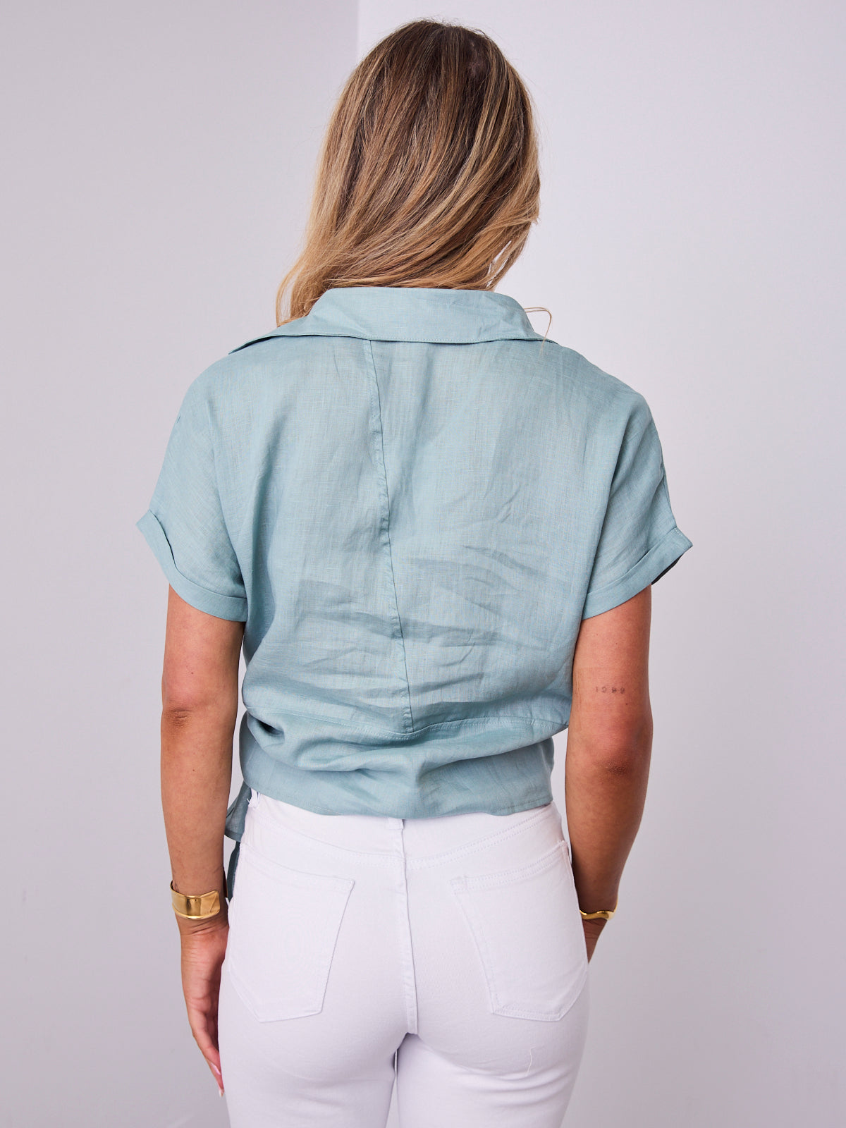 COMO LINEN SHIRT - SAGE
