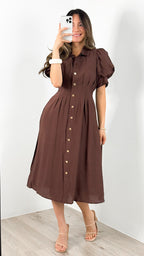 CASSANDRA DRESS - CHOCOLATE