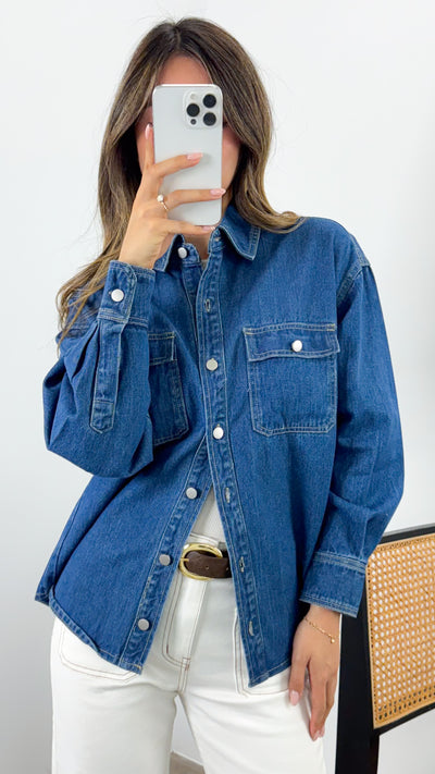 ROWE DENIM SHIRT - DARK DENIM