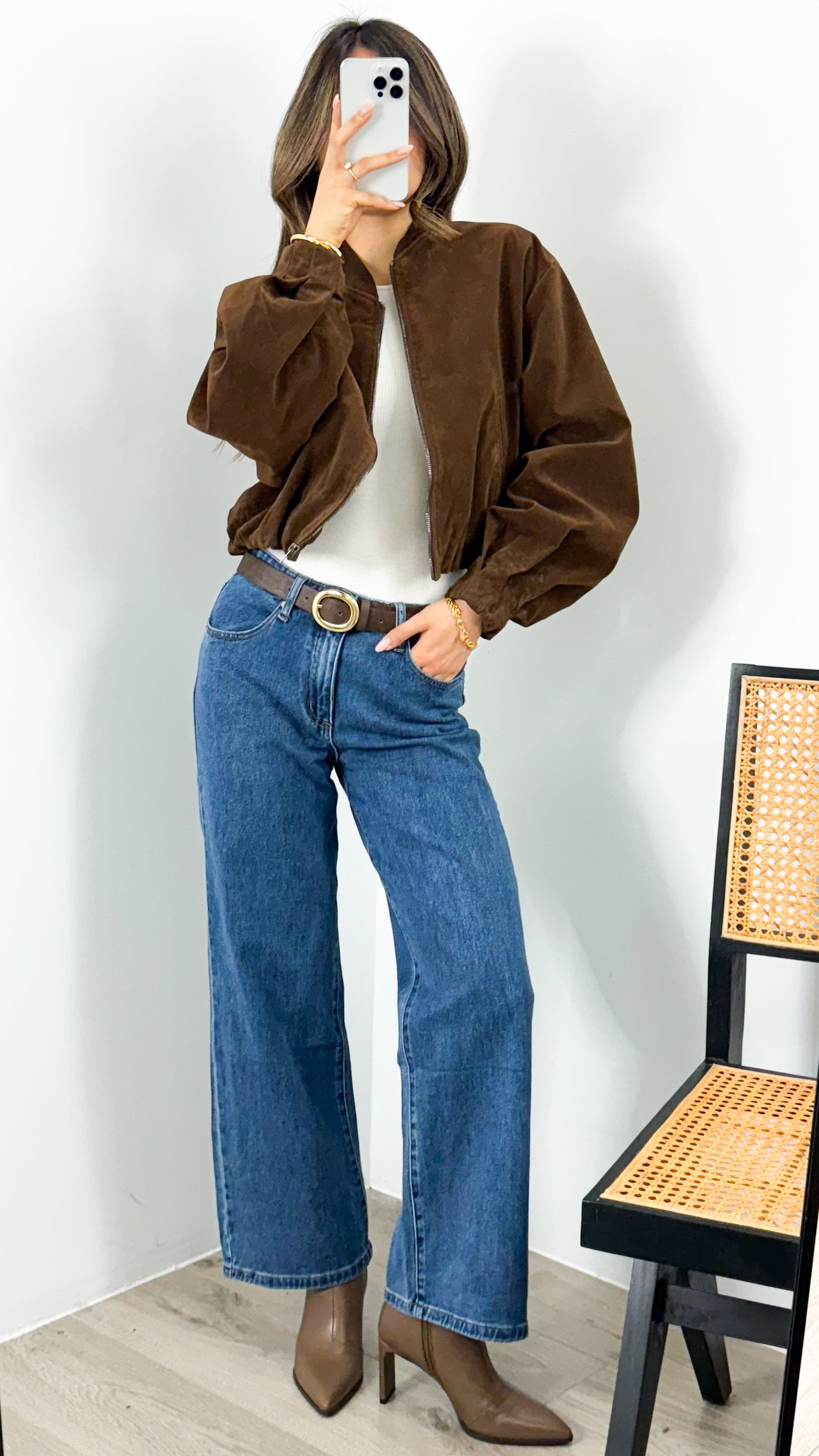 VANCE BOMBER JACKET - CHOCOLATE