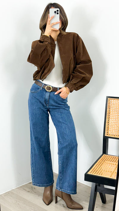 VANCE BOMBER JACKET - CHOCOLATE